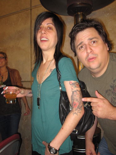  night out in Hollywood and along came this girl with the owl tattoo.